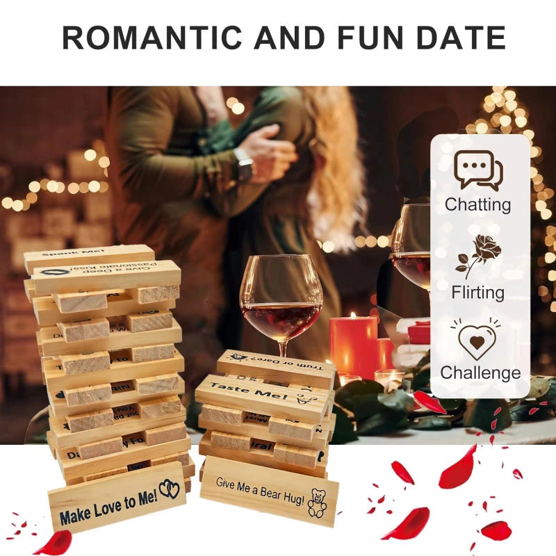 Couple's Intimacy Block Tower Game for Date Nights