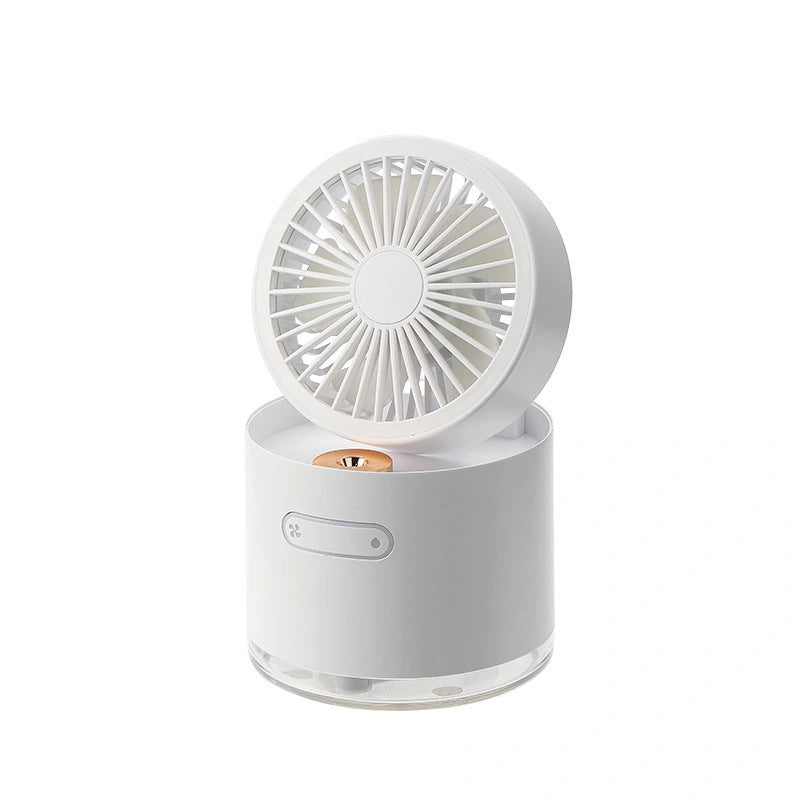 Mini portable USB rechargeable spray fan with three-speed settings