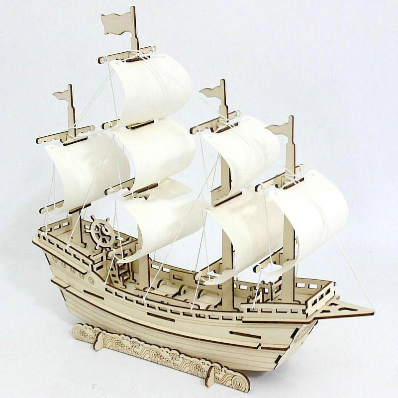 Wooden Sailboat Model DIY Kit for Hands-on Learning and Decoration