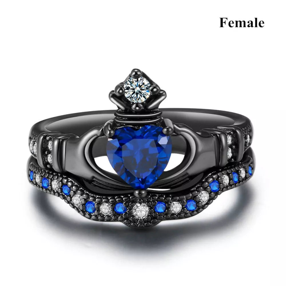 Crown love sapphire female ring with alloy setting