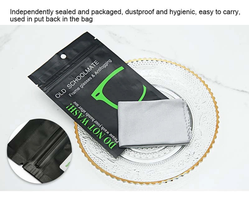 Anti-fog Glasses Cloth - 15x15cm Black Dry Wipe