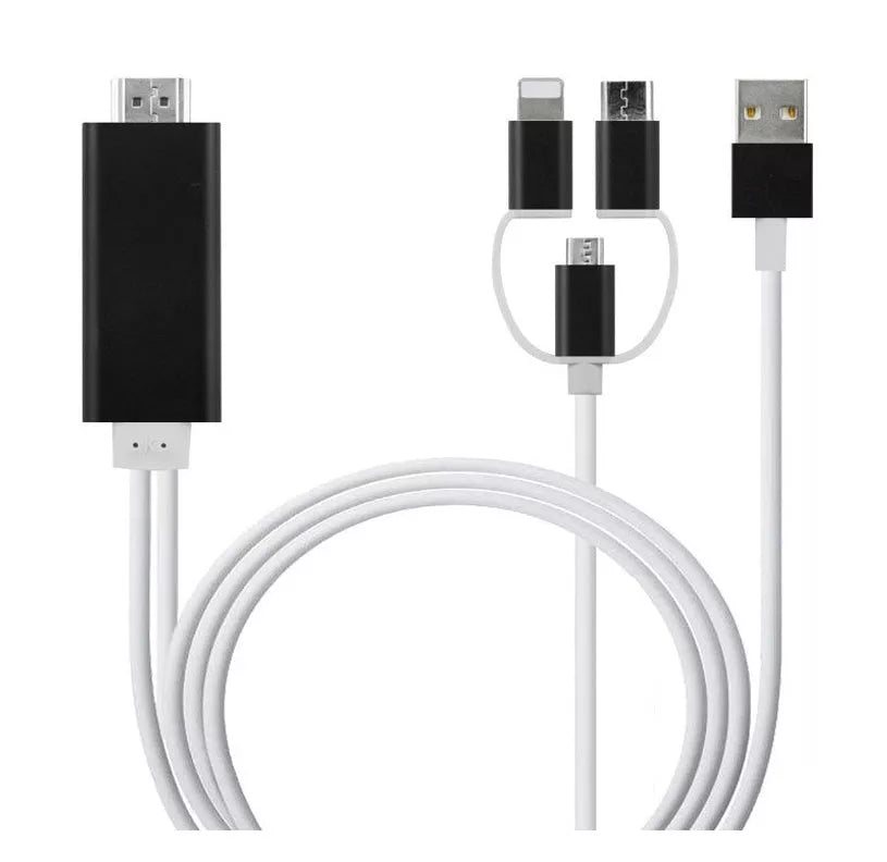 Type-C to HDMI Three-in-One Mobile Phone Projection Cable with 1080P Support