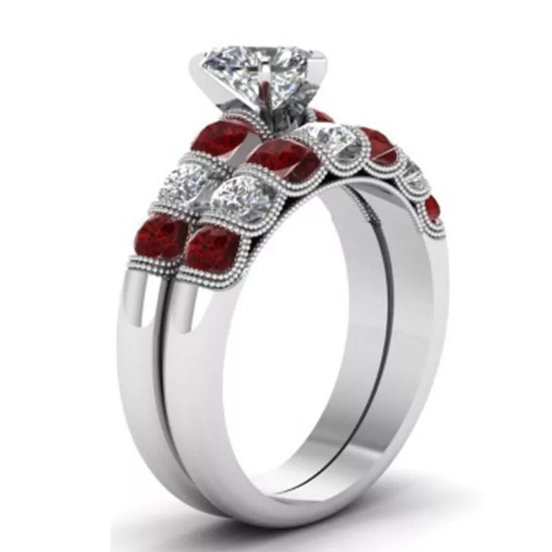 Heart Shaped Diamonds Fashion Set Ring in Alloy