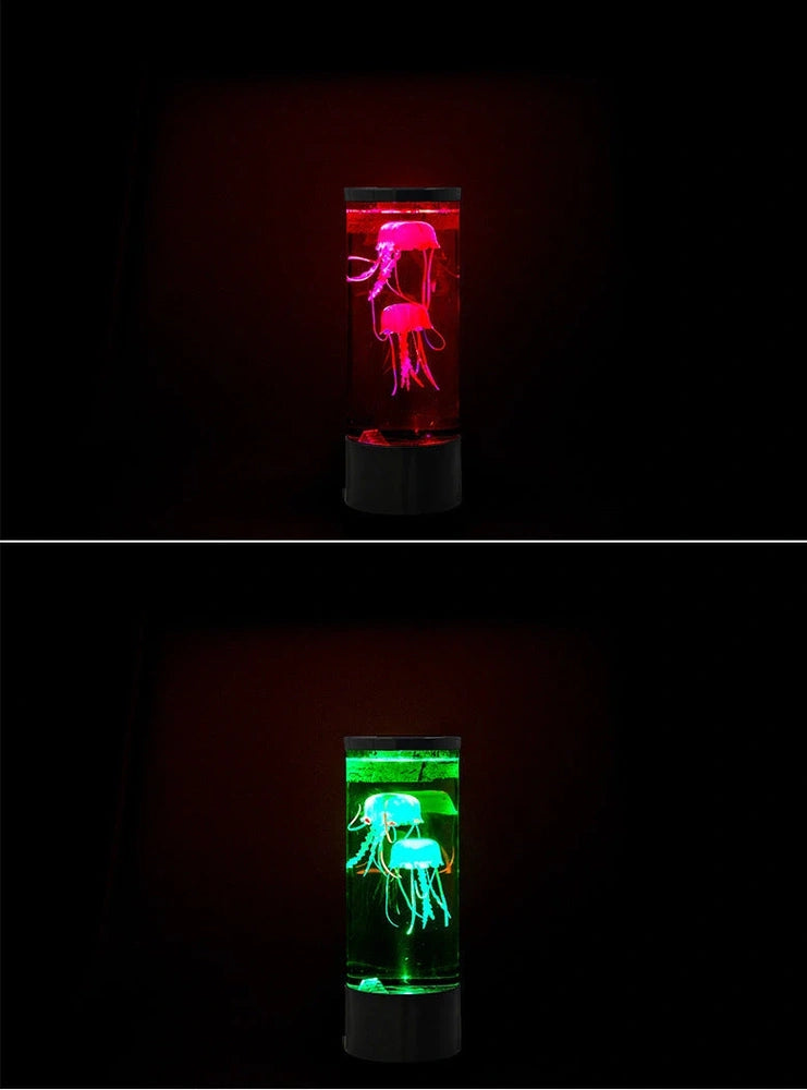Black LED jellyfish aquarium lamp projecting 10m underwater scene from 1200mAh USB battery