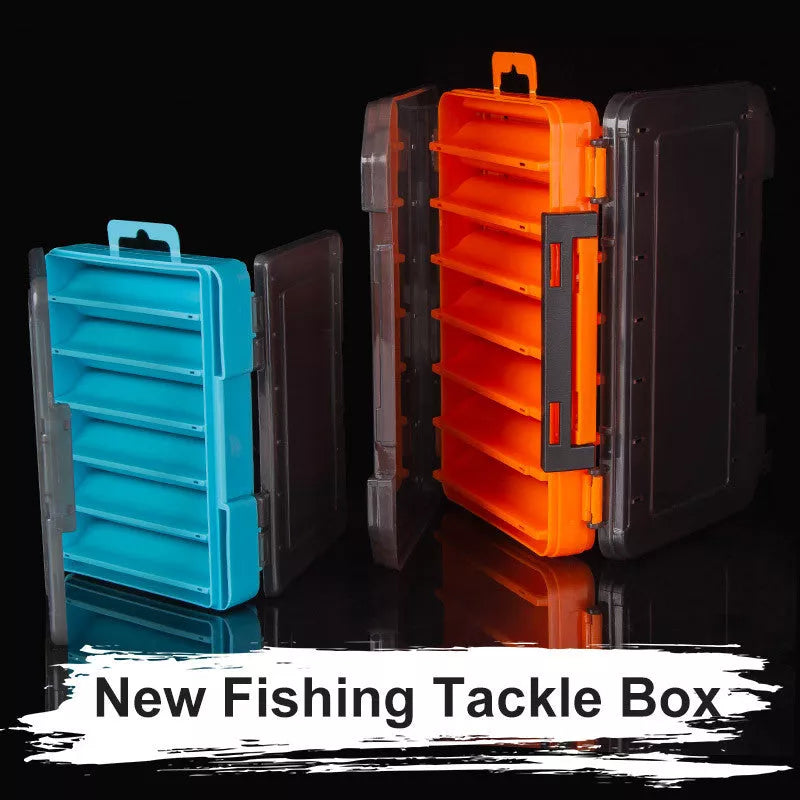 Double-layer bait storage box with Y groove and drain hole