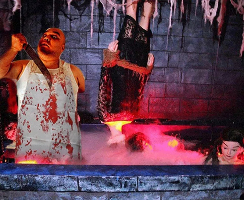 Halloween Horror Knife Flag Pulling Horror Curtain Bed Sheet