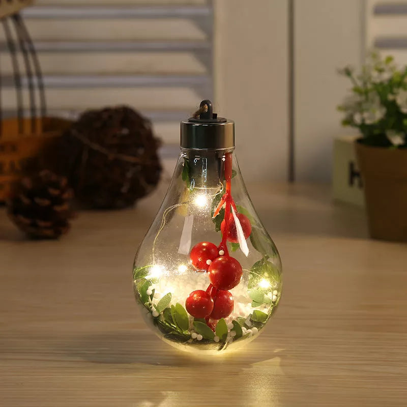Transparent Plastic Christmas Bulb Ornament with Bright Colors