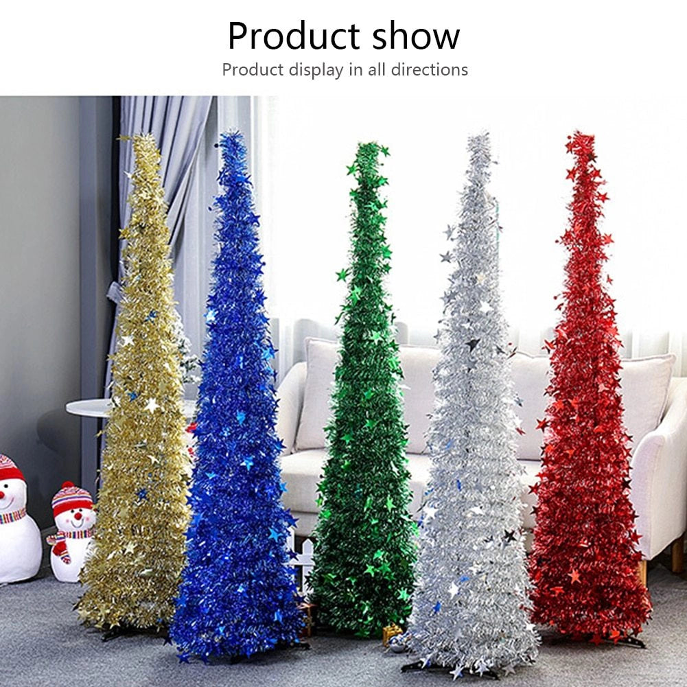 Collapsible Artificial Christmas Tree with Stand for Festive Decor