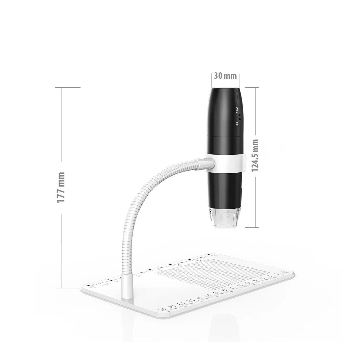 USB Digital Microscope with 1600X Magnification and Adjustable LED Lighting