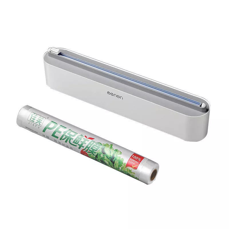 Plastic Wrap Dispenser with Sharp Cutter for Refrigerator Storage