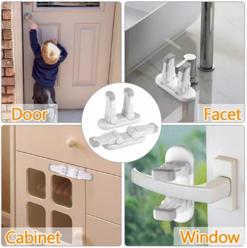 Multi-function Door Handle Lock with Anti-baby Pet Clip