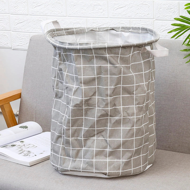 European Style Cotton Linen Laundry Basket