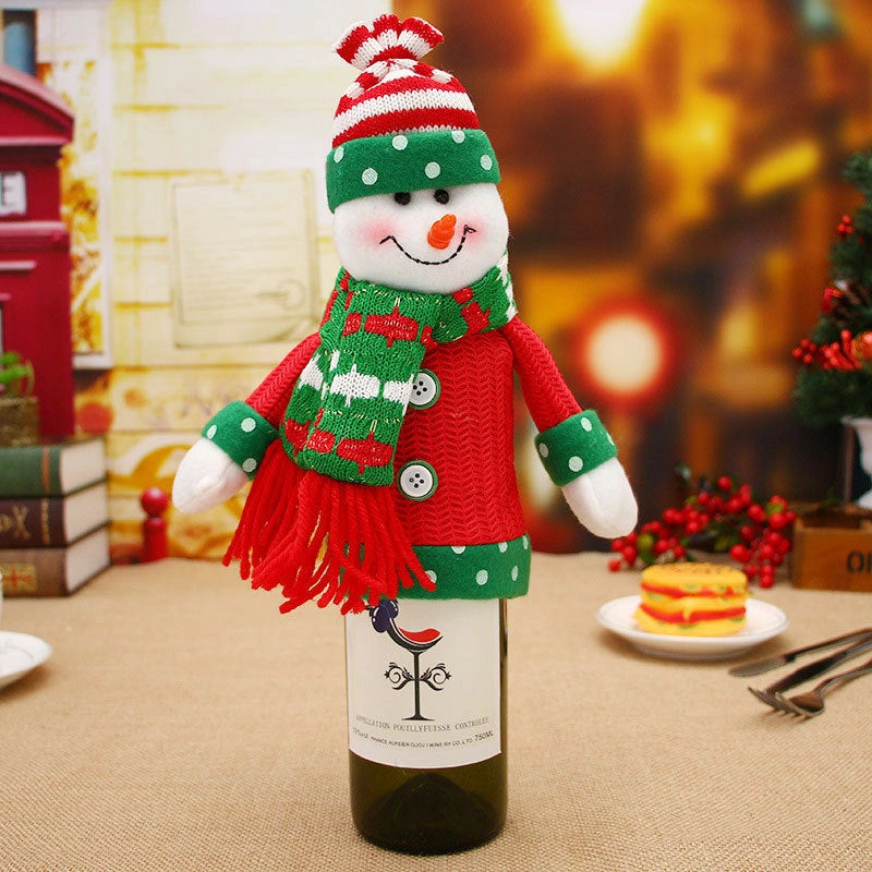 Festive Wine Bottle Socks for Christmas Decorations