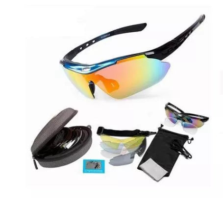 Cycling glasses with polarized lenses for wind protection