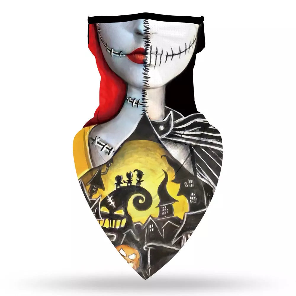 Printed Dustproof Bib Triangle Scarf with High Elasticity