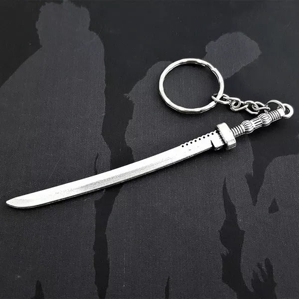 Zombie Katana Keychain with Silver Electroplated Alloy