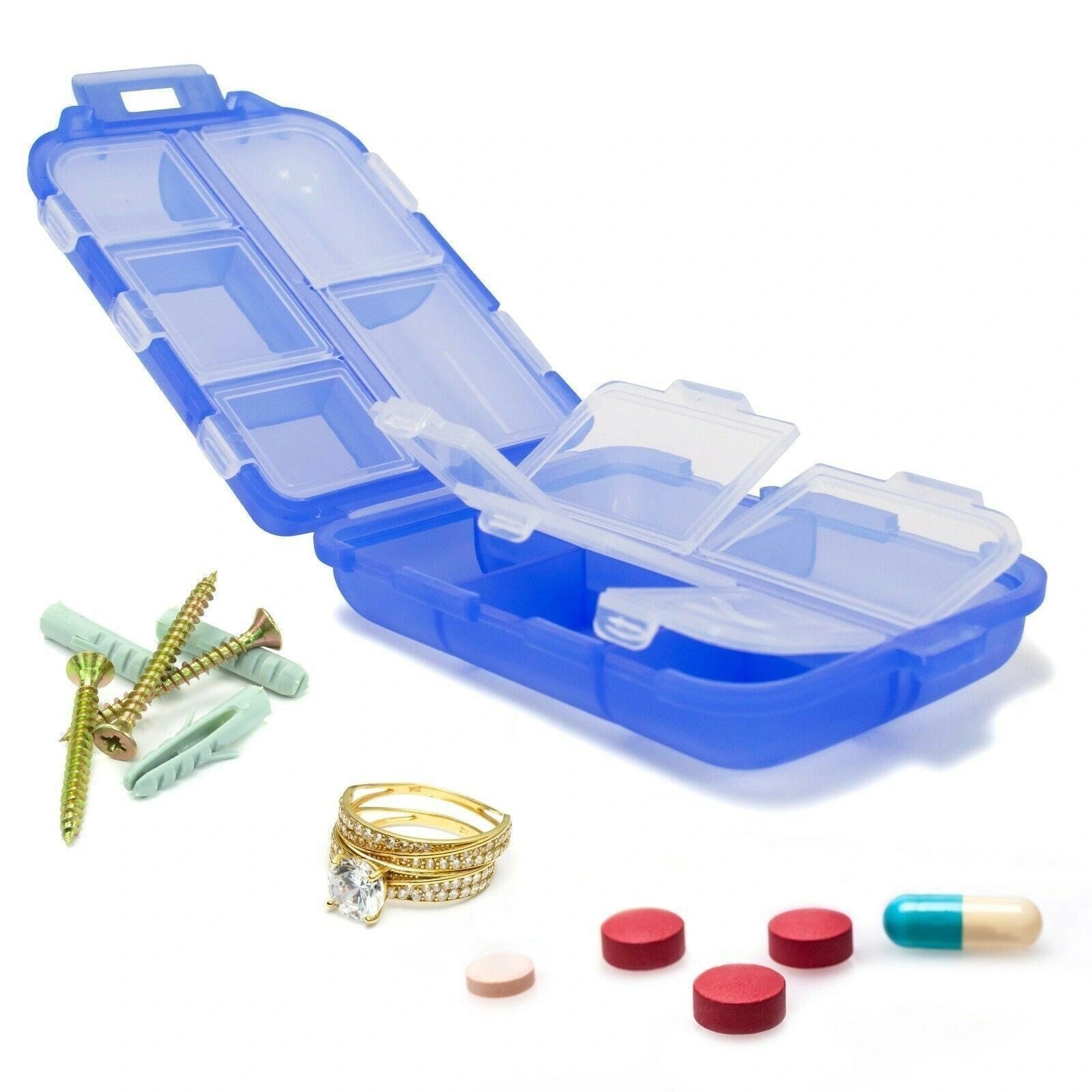 10-Grid Moisture-Proof Travel Pill Organizer for Daily Medication Management
