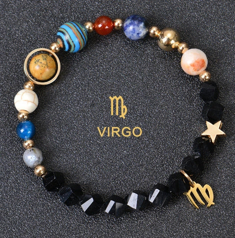 Stylish Frosted Stone Beaded Constellation Bracelet