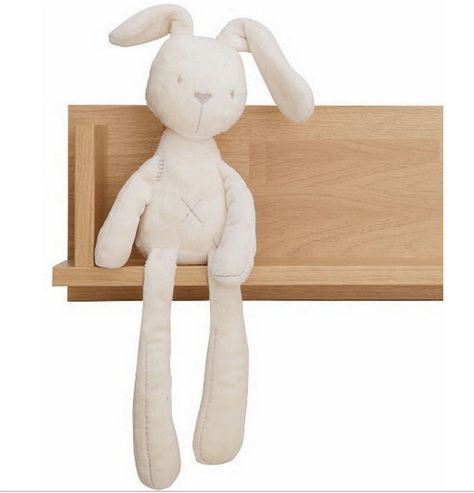 Beige Bunny Plush Toy with Soft Fur and Long Ears