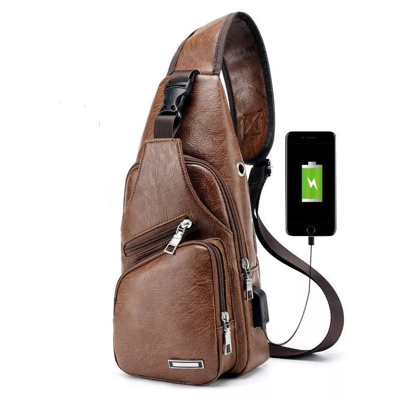 Waterproof one-shoulder messenger bag with dual compartments