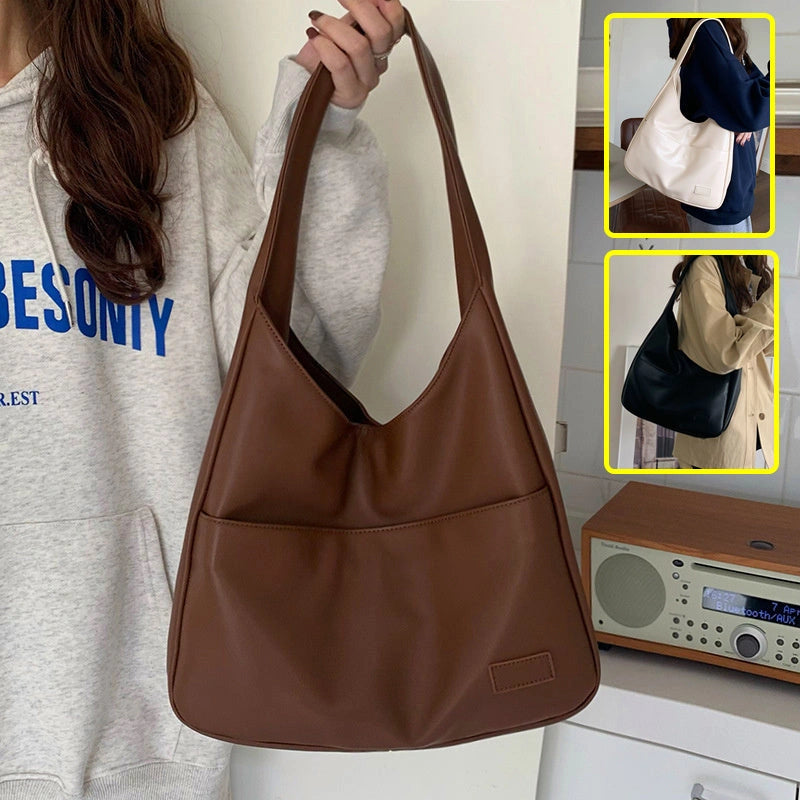 Large Capacity PU Tote Bag for Women with Adjustable Shoulder Strap