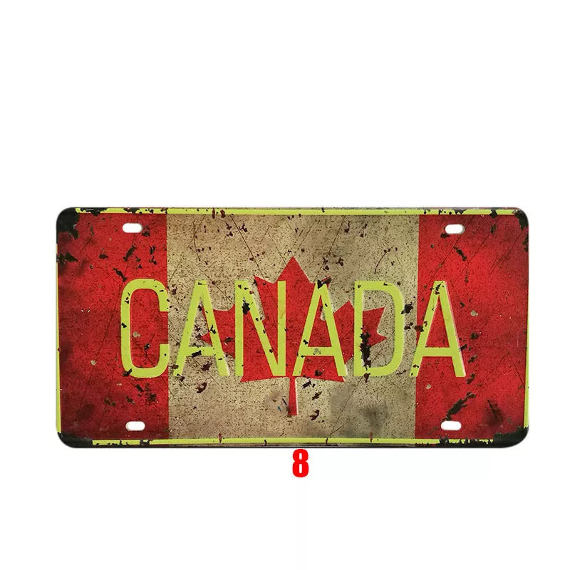 Vintage tin painting national poster with retro style