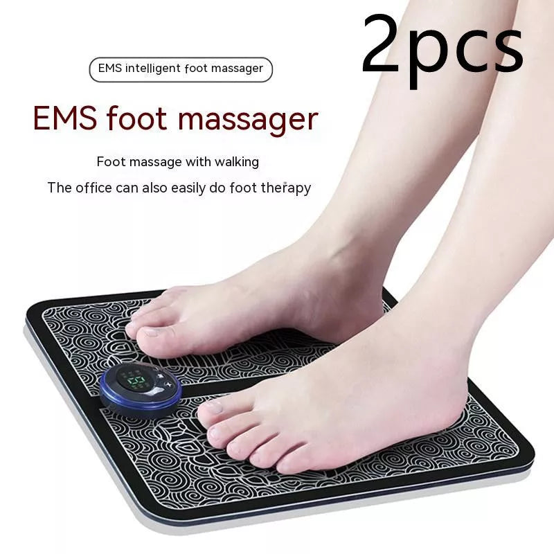 Portable EMS Foot Massager Pad with 8 Modes and 19 Intensity Levels