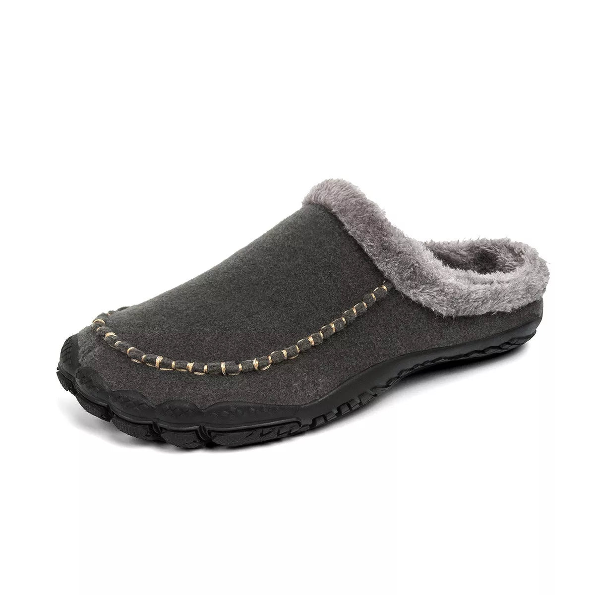 Men's Winter Slippers with Anti-Slip Rubber Outsole and Fluffy Plush Lining