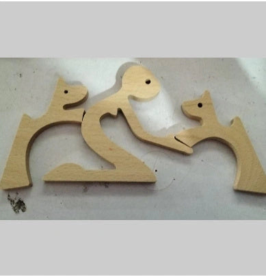 Wooden Nordic Style Animal Ornament for Office Desk