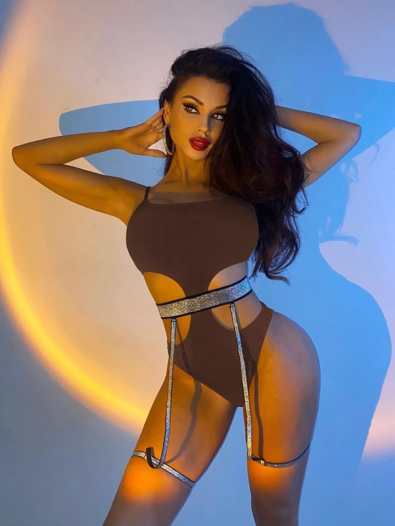 Ladies Solid Color Bikini with Adjustable Straps