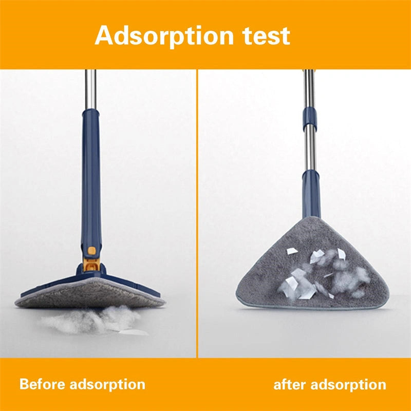 Extendable Triangle Mop with 360° Rotatable Head for Deep Cleaning