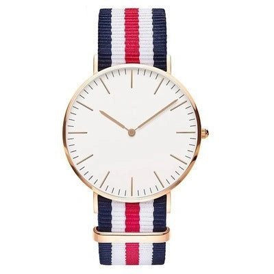Nylon two-needle watch with quartz movement