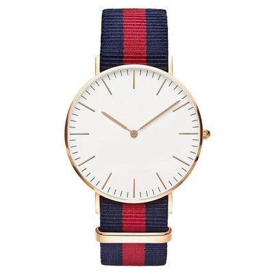 Nylon two-needle watch with quartz movement