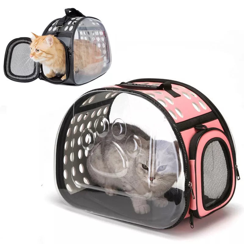 Portable Breathable Pet Backpack with Transparent Design