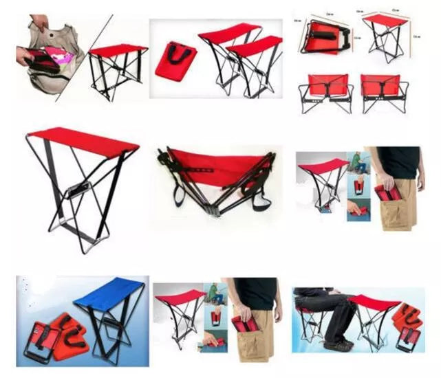 Portable Pocket Chair with Sturdy Metal Frame