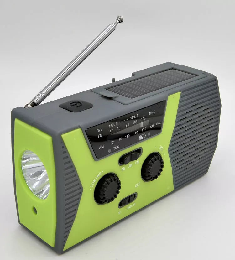 5 in 1 Outdoor Portable Solar Crank AM FM Radio with NOAA Weather Band