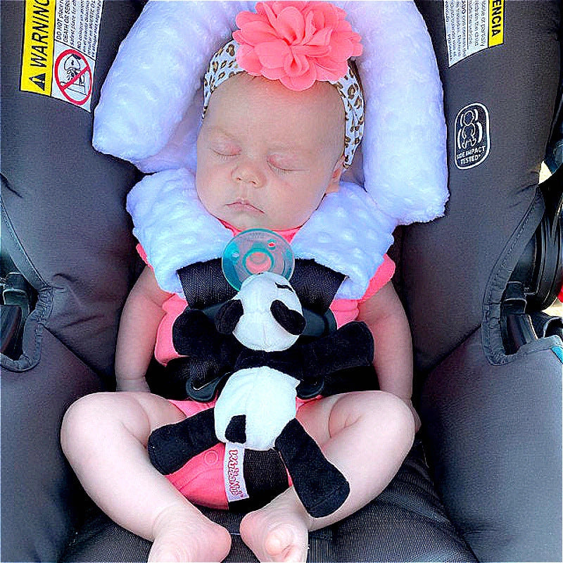 Baby Car Safety Head Support Pillow with Matching Seat Belt Covers