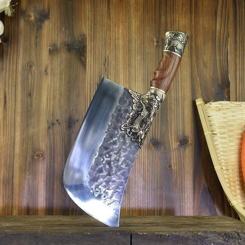 Antique Style Hand-forged Kitchen Knife with 7cr17mov Steel Blade