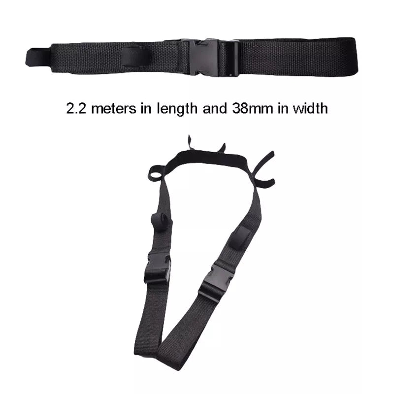 Adjustable vehicle-mounted fishing rod rack fixed belt in black