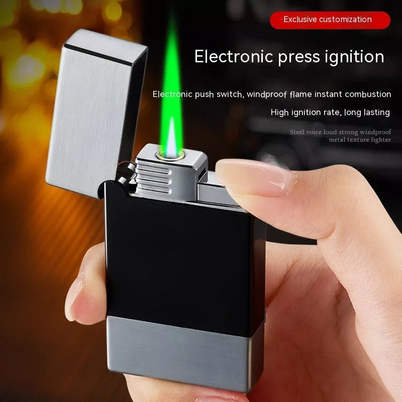 Metal Steel Windproof Gas Lighter in Three Finishes