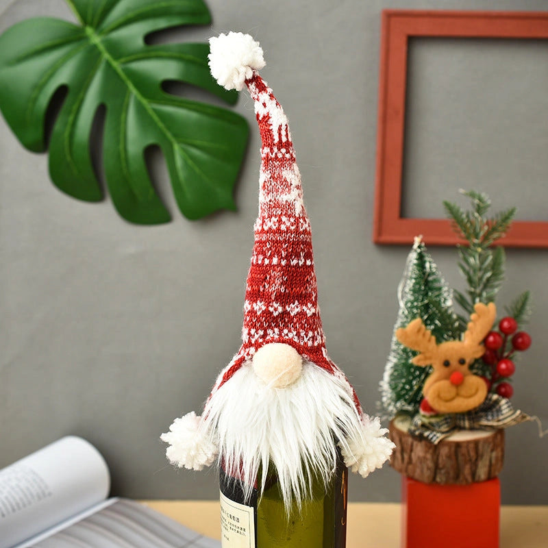 Festive Wine Bottle Socks for Christmas Decorations