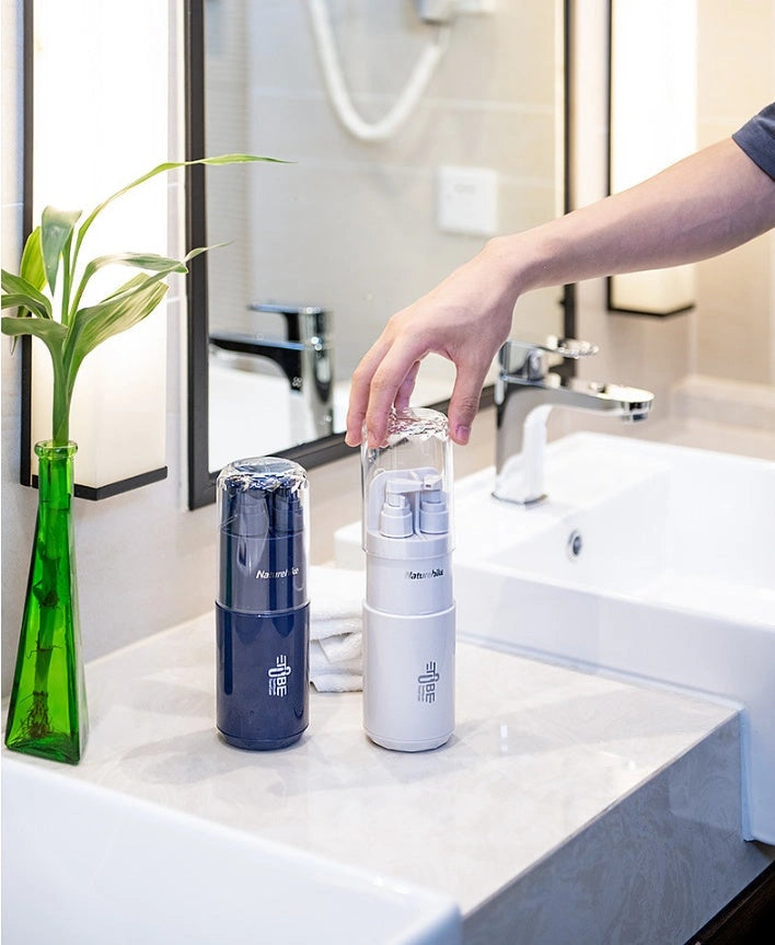 Multifunctional wash cup set with mirror and comb