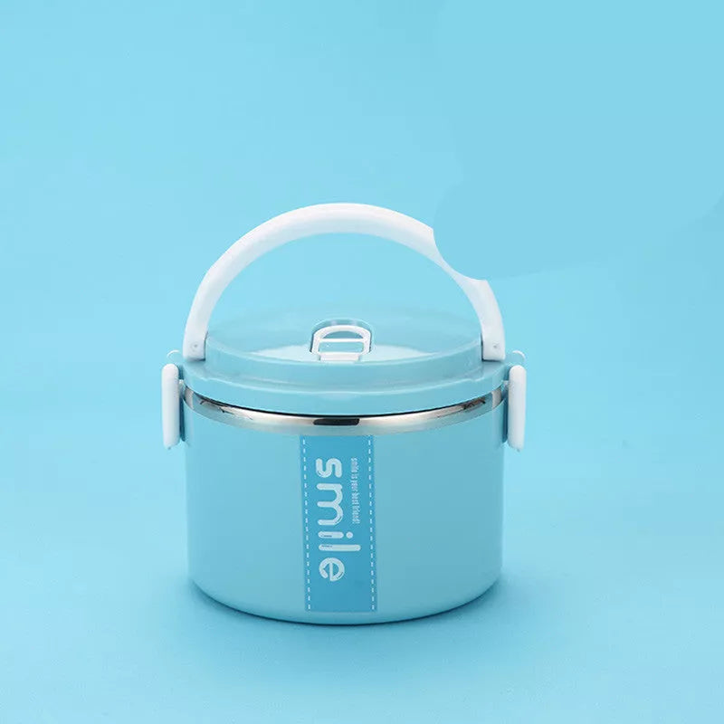Stainless Steel Lunch Box with Built-in Spoon and Leak Proof Design