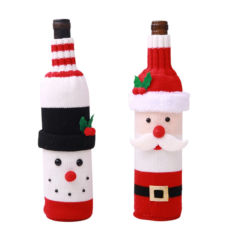 Festive Wine Bottle Socks for Christmas Decorations