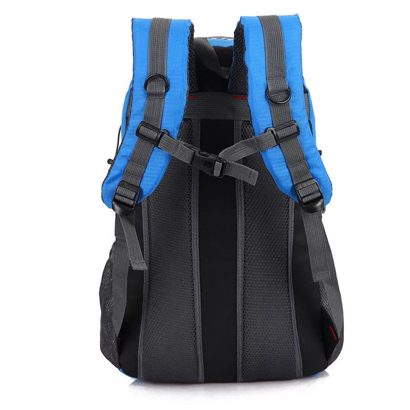 Adjustable outdoor mountaineering backpack with waterproof nylon