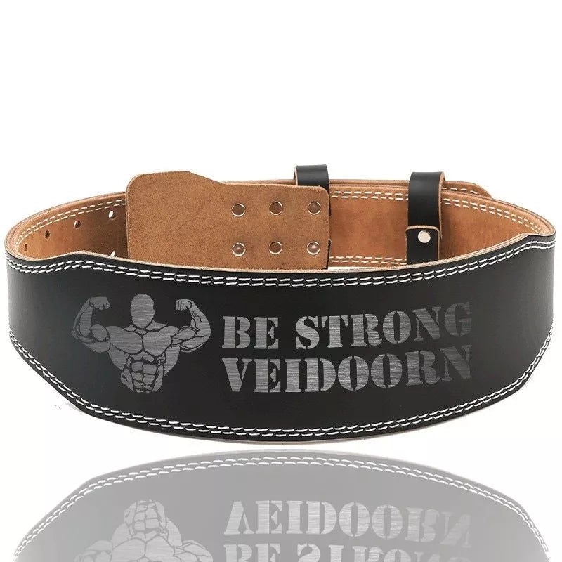 Cowhide fitness belt for weightlifting and core support