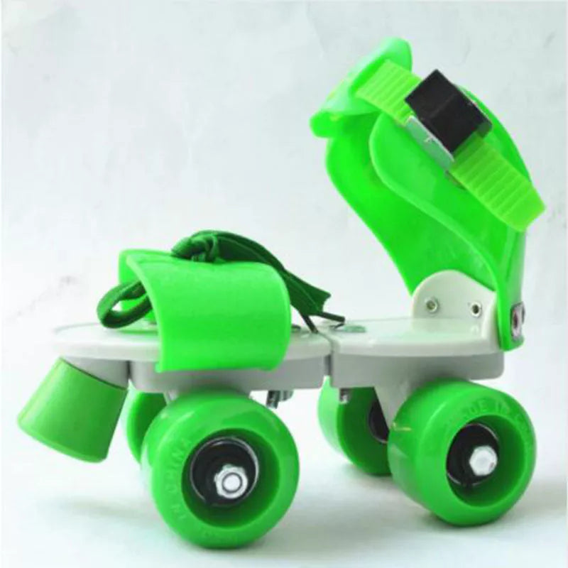 Adjustable double row skates with PUU wheels