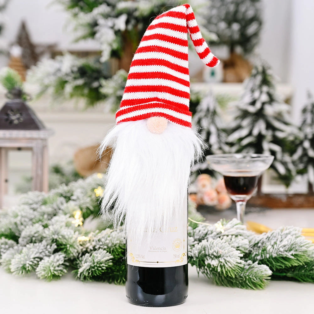 Festive Wine Bottle Socks for Christmas Decorations