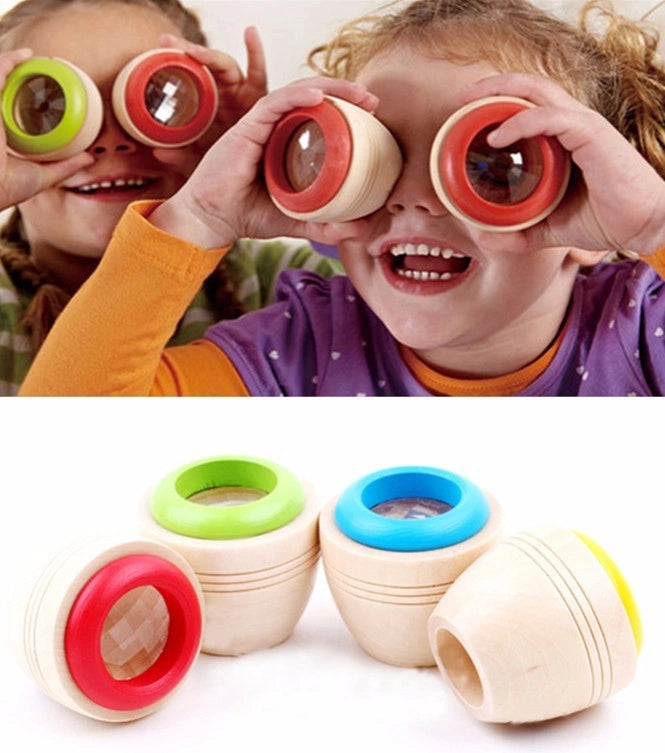 Wooden Magic Kaleidoscope with Colorful Effects for Kids