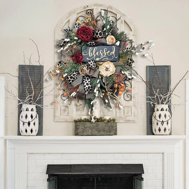 Year-Round Cheetah Print Wreath for Seasonal Door Decor